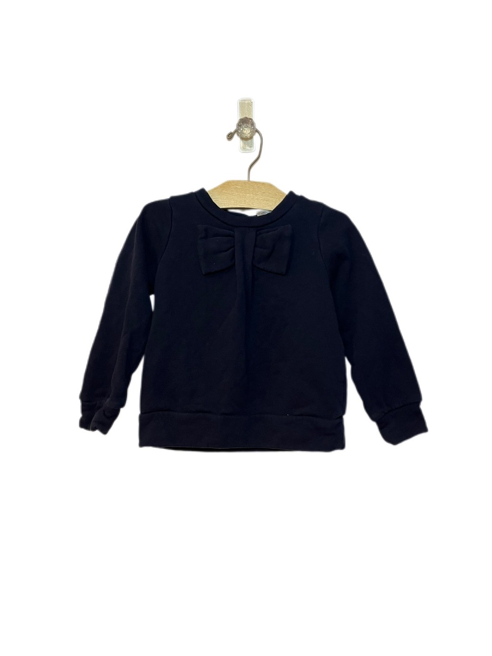 Jacadi Girls Size 4 Navy Blue Bow Sweatshirt